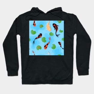 koi carps and lotus in water, japanese culture symbols Hoodie